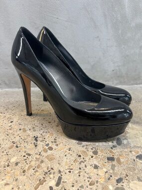 Stuart Weitzman Black Patent Platform Pumps